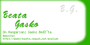 beata gasko business card